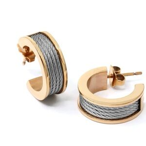 CHARRIOL Elegant Gold and Silver Hoop Earrings